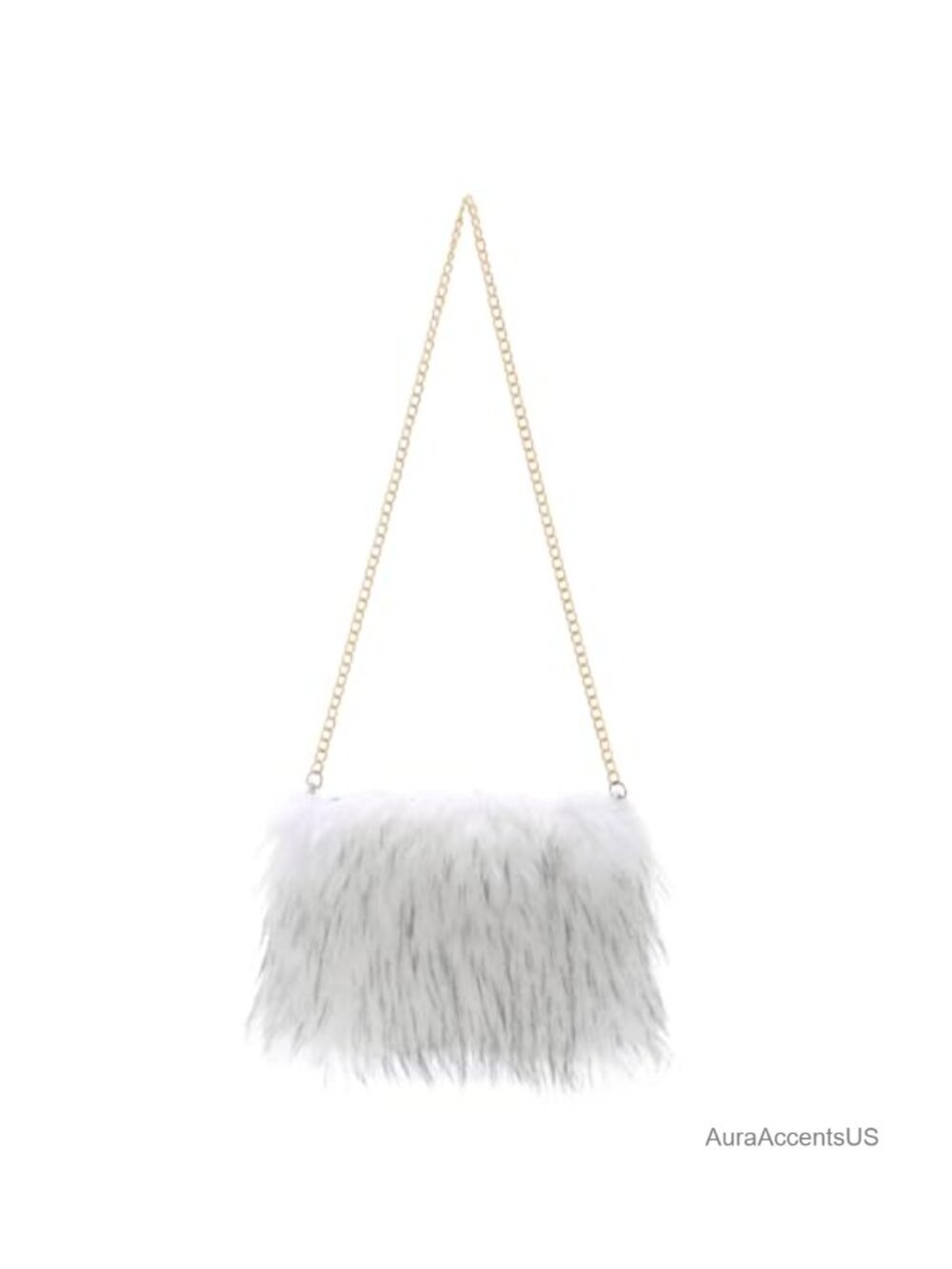 Faux Fur Evening Handbag Fuzzy Fluffy Crossbody Shoulder Bag Chain Strap